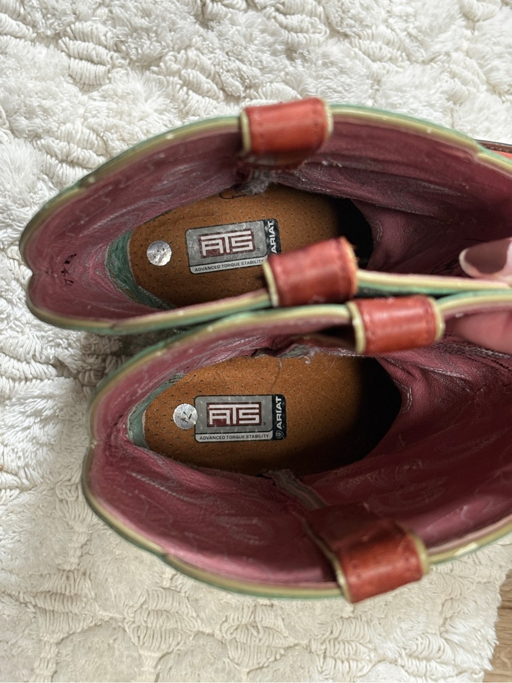 Ariat Women's Manzanita Western Boots Size 7.5 | Pink Green Leather Boho Cowgirl - Picture 9 of 14